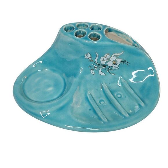 Vitrex Bath Accessories, Vintage 80s Toothbrush Soap Dish Cup Holder Combo Tray - Picture 1 of 11